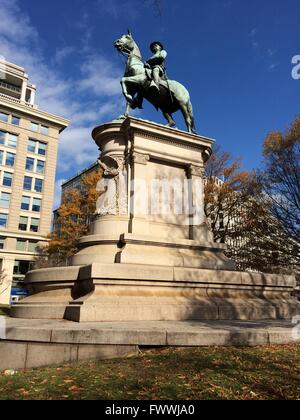 Washington, D.C., USA.  Monument to General Winfield Scott Hancock, Civil War Hero, Democratic Candidate for President in 1880. Stock Photo