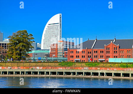 Yokohama Red Brick Warehouse and InterContinental Yokohama Grand Hotel Yokohama Japan Stock Photo