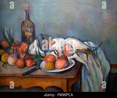 Still Life with Onions, Nature Morte aux Oignons, by Paul Cezanne, 1896-1898, Musee D'Orsay, Paris,  France, Europe Stock Photo