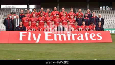 Manchester  UK  8th April 2016  Lancashire County Cricket Club holds  its annual pre-season Media Day, when team and individual photographs and interviews are available. Credit:  John Fryer/Alamy Live News Stock Photo