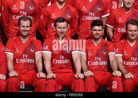 Manchester  UK  8th April 2016  Lancashire County Cricket Club holds  its annual pre-season Media Day, when team and individual photographs and interviews are available. Credit:  John Fryer/Alamy Live News Stock Photo