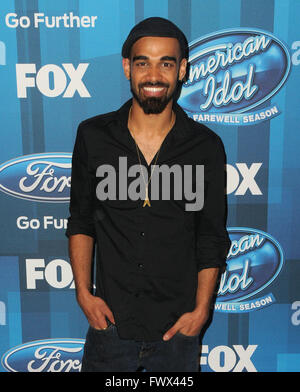 Hollywood, CA, USA. 7th Apr, 2016. Sanjaya. Arrivals for FOX's ''American Idol'' Finale For The Farewell Season held at The Dolby Theater. Photo Credit: Birdie Thompson/AdMedia Credit:  Birdie Thompson/AdMedia/ZUMA Wire/Alamy Live News Stock Photo