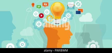 information iverload data idea gear head lamp bulb Stock Vector