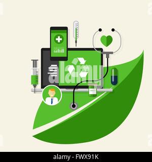 green recycle health medical environment friendly Stock Vector
