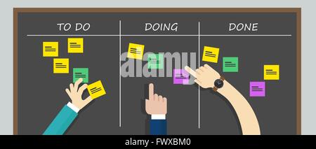 kan ban to do list board kanban task Stock Vector