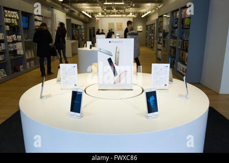 iPhone and iPads at the Jump+ Apple store in Kingston, Ont.,  on Wednesday Jan. 27, 2016. Stock Photo