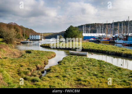 The Helford river at the picturesque village of Gweek near Helston in Cornwall Stock Photo