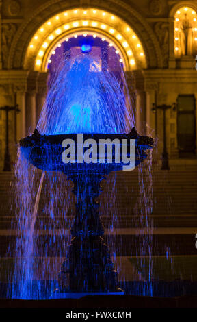 Fountain in front of Legislative Buildings in capital city-Victoria, British Columbia, Canada. Stock Photo