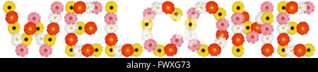 Welcome with flowers flower nature isolated on a white background Stock Photo