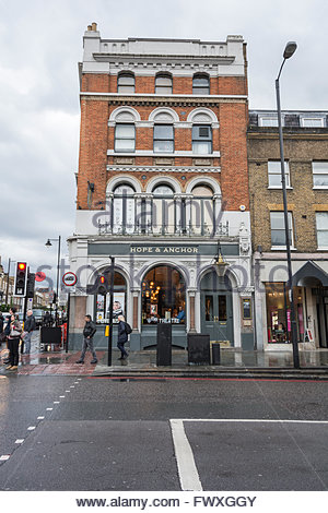 Exterior of the The Hope and Anchor pub in Islington, London, UK Stock ...