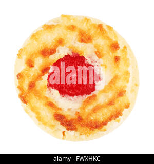 soft cookie with strawberry jam, isolated on white Stock Photo