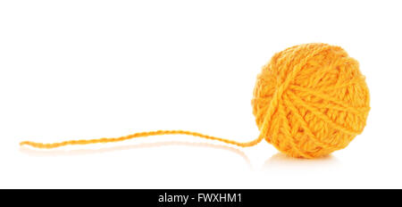 orange yarn ball, isolated on white background Stock Photo