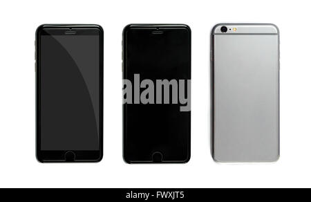 New realistic mobile phone smartphone collection Stock Photo