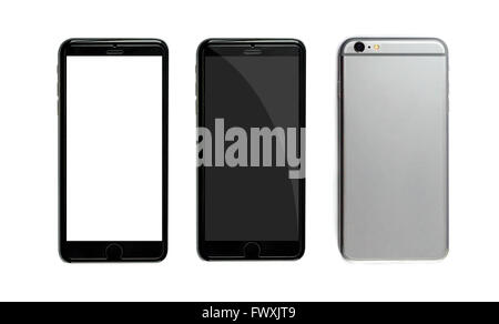 New realistic mobile phone smartphone collection Stock Photo