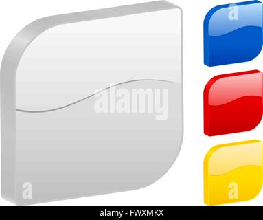 3D rounded icon set isolated on a white background. Vector illustration. Stock Vector