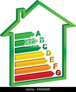 Energy efficiency rating on a white background. Stock Vector