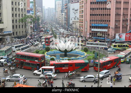 Dhaka 20 march 2016. Shapla Square (Shapla Chottor) is a huge sculpture at the heart of Motijheel in center of Dhaka. Stock Photo