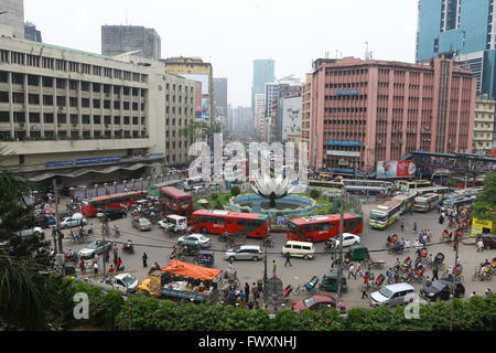 Dhaka 20 march 2016. Shapla Square (Shapla Chottor) is a huge sculpture at the heart of Motijheel in center of Dhaka. Stock Photo