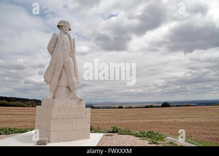 Statue of Napoleon 1st, sculpted by Georges Thurotte, on the Chemin des Dames, France. Stock Photo
