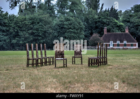 'The Jurors' public art installation Runnymede marking 800 years of the influence of Magna Carta Stock Photo