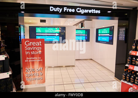 Screened Off Entrance To The Duty Free Cigarettes Store Departure Lounge North Terminal Gatwick Airport West Sussex London UK Stock Photo