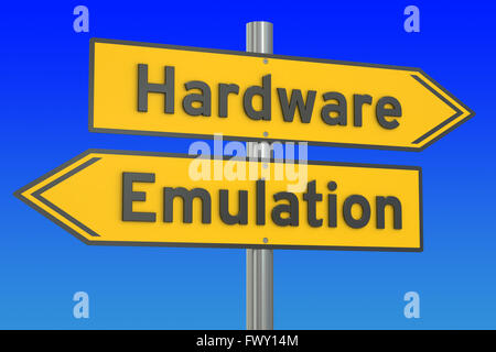 Road sign with hardware and software word Stock Photo - Alamy