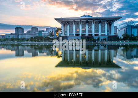 Masjid Tuanku Mizan Zainal Abidin during sunrise at Putrajaya, Malaysia Stock Photo