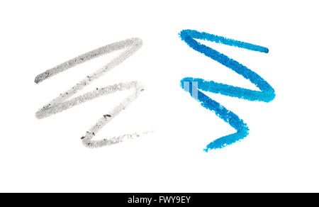 2 squiggles of eye liner pencil Stock Photo