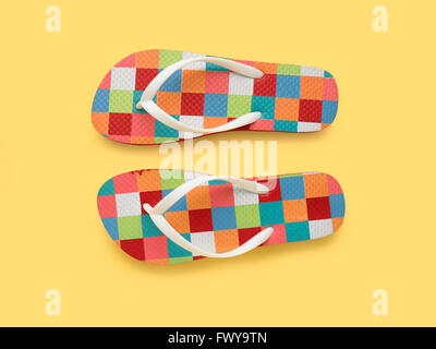 Pair of colourful flip flops Stock Photo