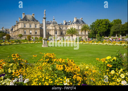 Luxembourg Palace and garden in Paris, France Stock Photo