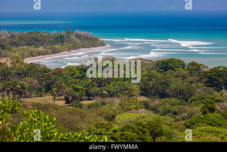 OSA PENINSULA, COSTA RICA - Waves and surf of Pacific Ocean, at Sombrero Beach, in Golfo Dulce. Stock Photo