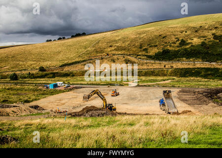 Railway workers digging new railway track for Borders Railway Stock ...