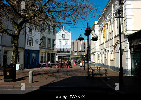 market place in margate old town showing the town hall on right east kent uk april 2016 Stock Photo