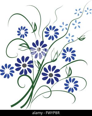 beautiful pattern with blue flowers Stock Vector Image & Art - Alamy