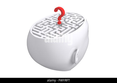 Composite image of maze as brain with question mark Stock Photo