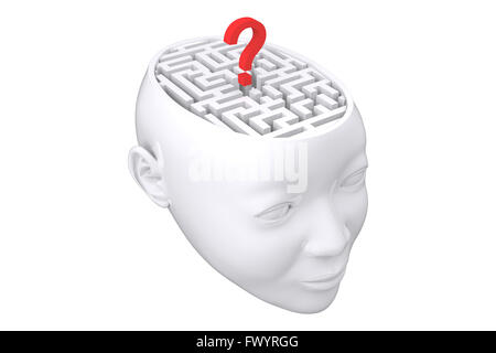 Composite image of maze as brain with question mark Stock Photo