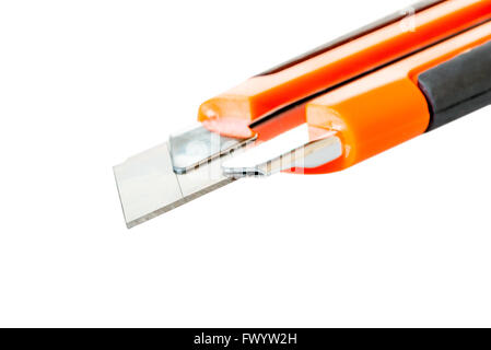 blade acute stationery knife macro picture isolated Stock Photo