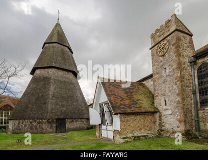 External view of Saint Augustines church, Brookland, Romney Marsh, Kent Stock Photo
