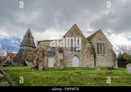 External view of Saint Augustines church, Brookland, Romney Marsh, Kent Stock Photo
