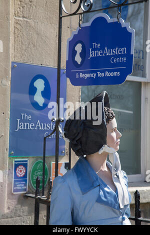 Jane Austen Centre Sign, Bath, England; UK Stock Photo