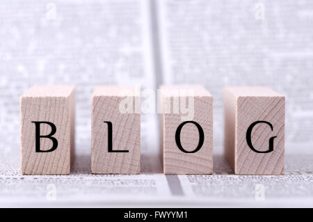 Four wooden blocks with word blog written on. Stock Photo