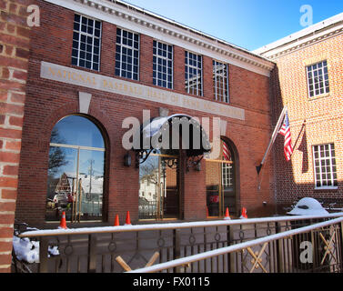 Cooperstown, New York, USA. April 5, 2016. Entrance  to the National Baseball Hall of Fame Stock Photo