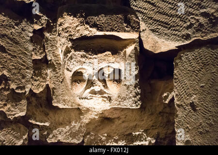 Part of Medieval foundations of Louvre in Paris, France. Stock Photo