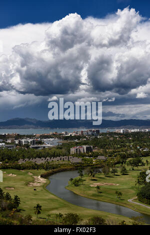 Clouds over Nicklaus Design Golf course at Nuevo Vallarta Mexico Stock Photo