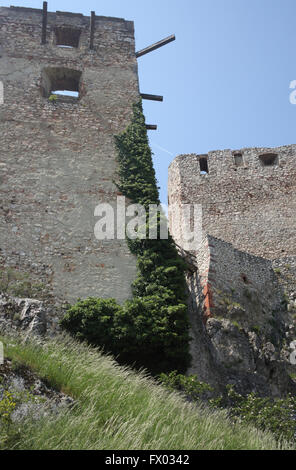 Towers of the Csesznek castle-fortress in Hungary Stock Photo