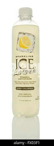 Winneconne, WI - 14 Jan 2016:  Bottle of sparkling ice lemonade. Stock Photo