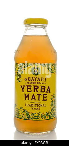 Winneconne, WI - 5 March 2016:  A bottle of Guayaki yerba mate drink Stock Photo