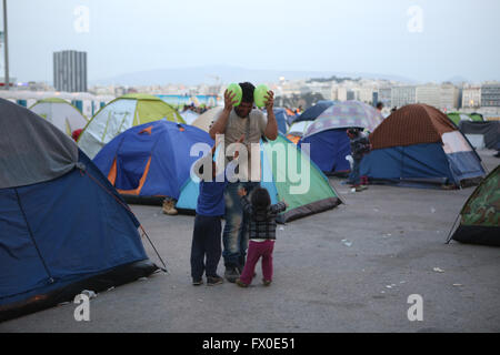 Athens, Greece. 09th Apr, 2016. Refugees and immigrants in the port of ...