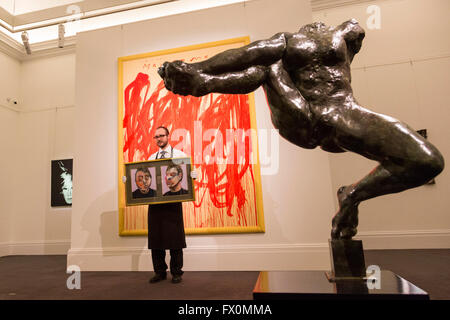 London, UK. 8 April 2016. Sotheby's London Auction Preview of art from the Contemporary Art Evening Auction in New York on 11 May 2016. Stock Photo