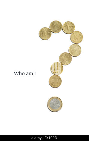 Who am I? Business concept isolated on white background. Stock Photo